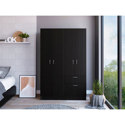 Armoire Alpes, chambre, noir / blanc