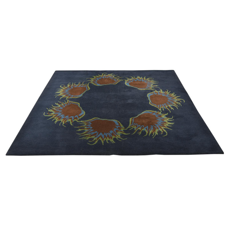 Tapis carré bleu marine Orlando