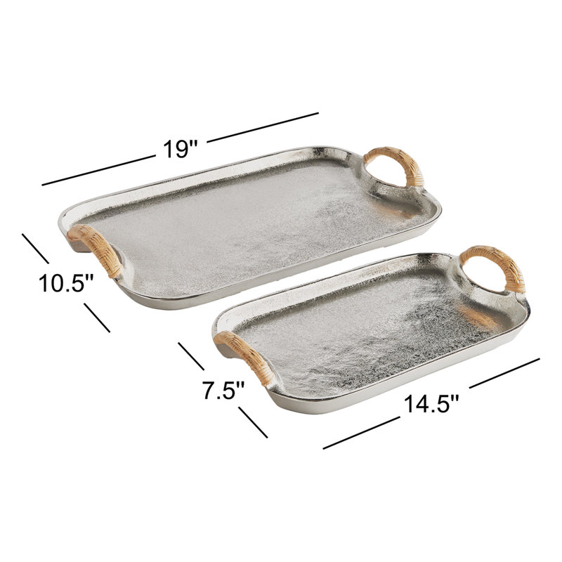 Hobbs Aluminum Decorative Tray,  Vanity,  Rectangle, 14.5'' W x 7.5'' D x 1" H
