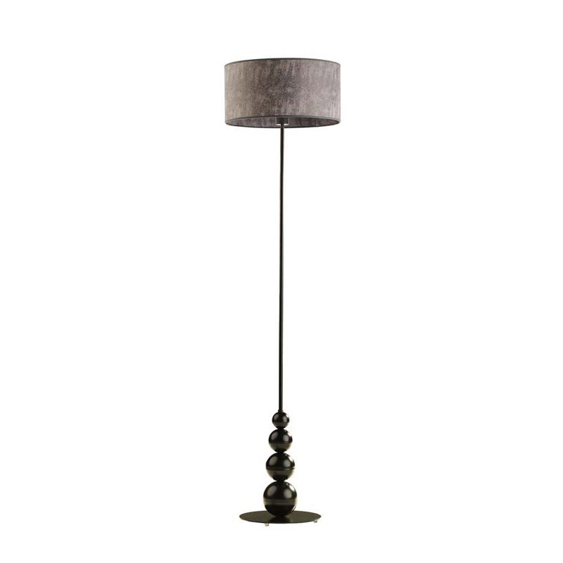 Fahey 166cm Traditional Floor Lamp, Grey Melange, Black