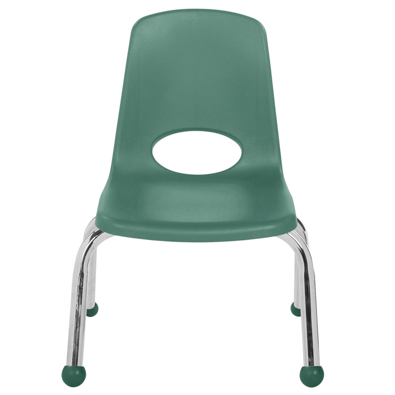 10" Multicolor Plastic Stackable Classroom Chairs with Chrome Legs, Set of 4