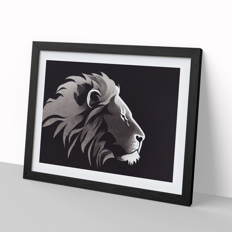Terrific Lion Abstract - Framed Print, Black Framed, 46cm H x 64cm W x 2cm D