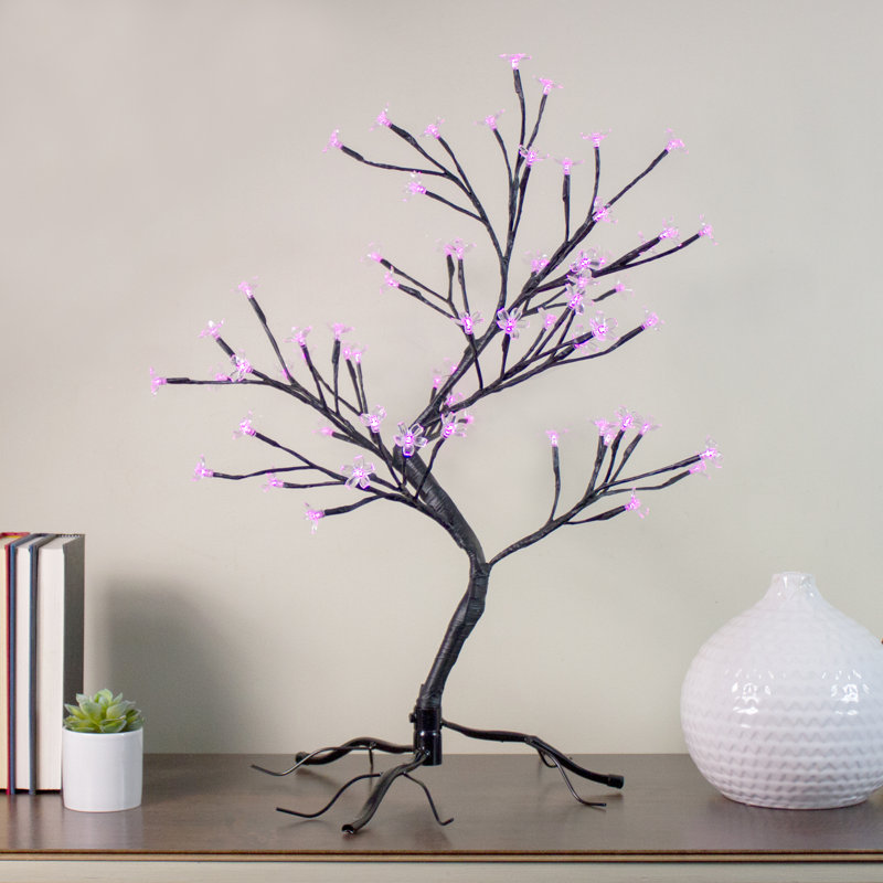 Arbre artificiel japonais 25 "pré-éclairé Sakura Blossom, Rose