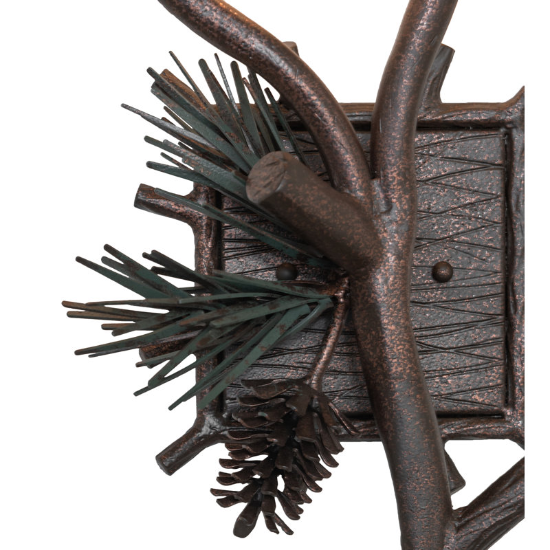 12" Wide Pinewood 2 Light Left Wall Sconce