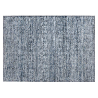 Machine Washable Indoor/Outdoor Xhevrie Blue Rug
