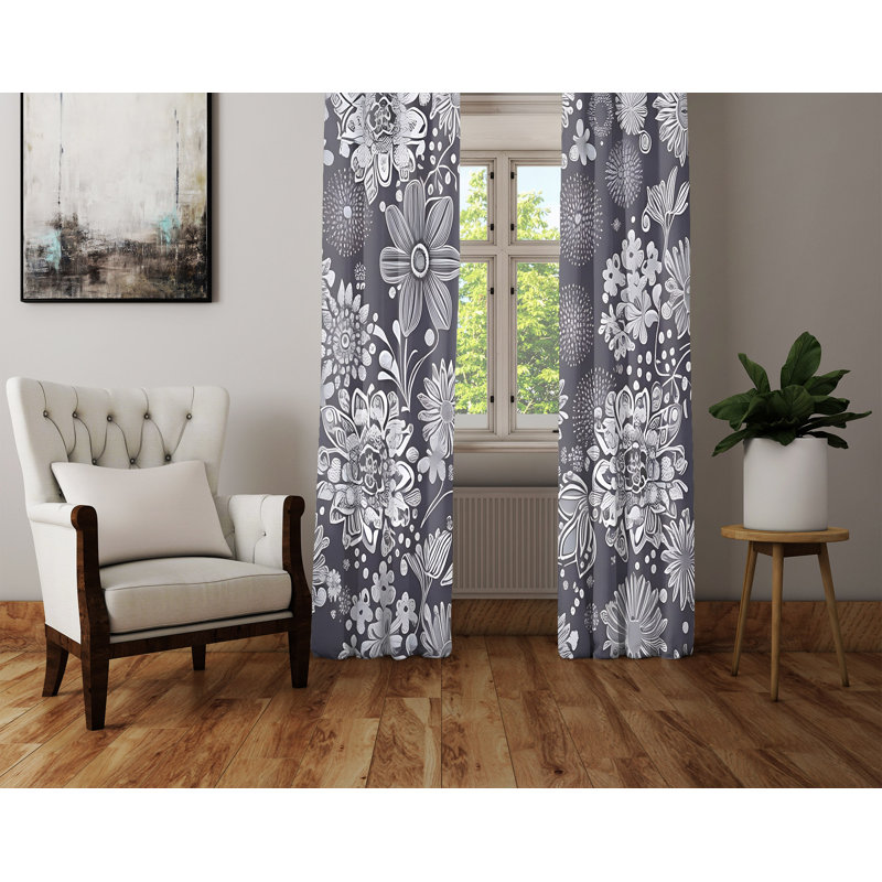 Paire de rideaux semi-transparents en polyester Devunta, L 20 po x L 52 po
