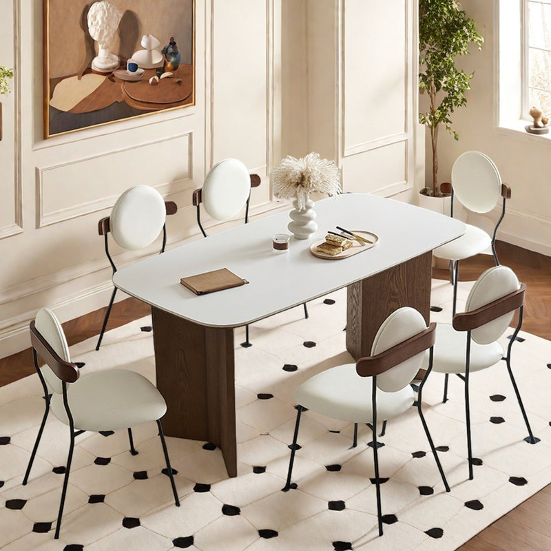 Table rock française rétro, simplicité moderne, H 29,5 po x L 70,9 po x l 31,5 po