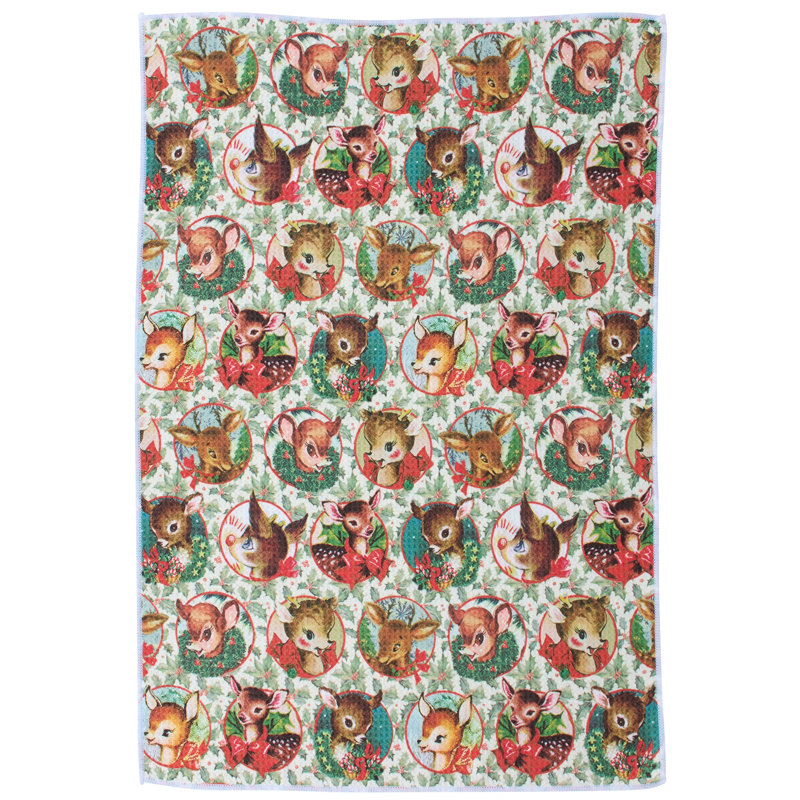  Retro Deer Kitchen Towel - 18" x 26"