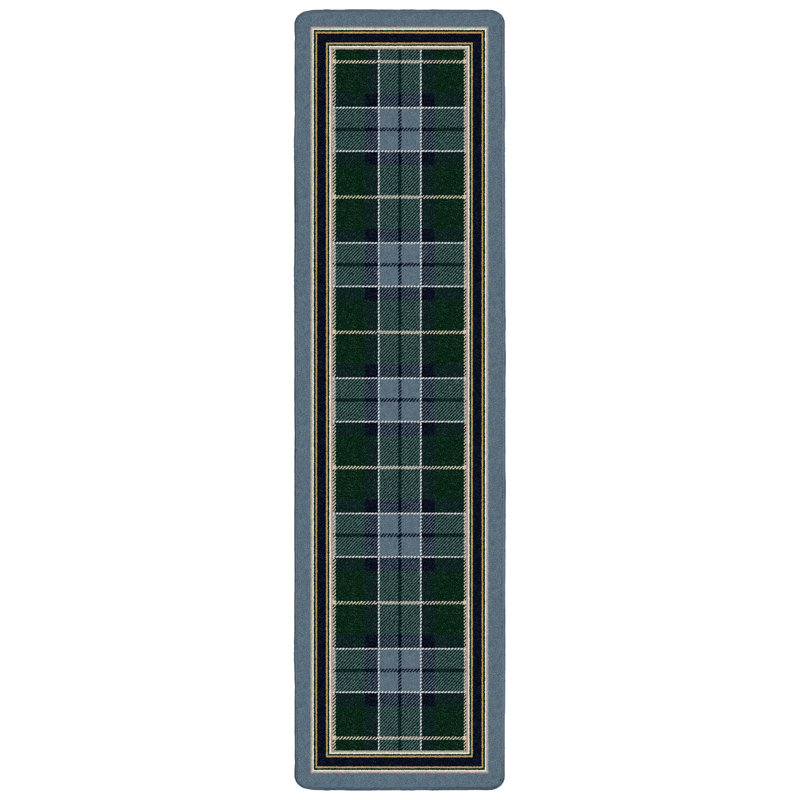 Alminus Signature Magee Tartan Lapis Plaid Area Rug, Runner 2'1" x 7'8"