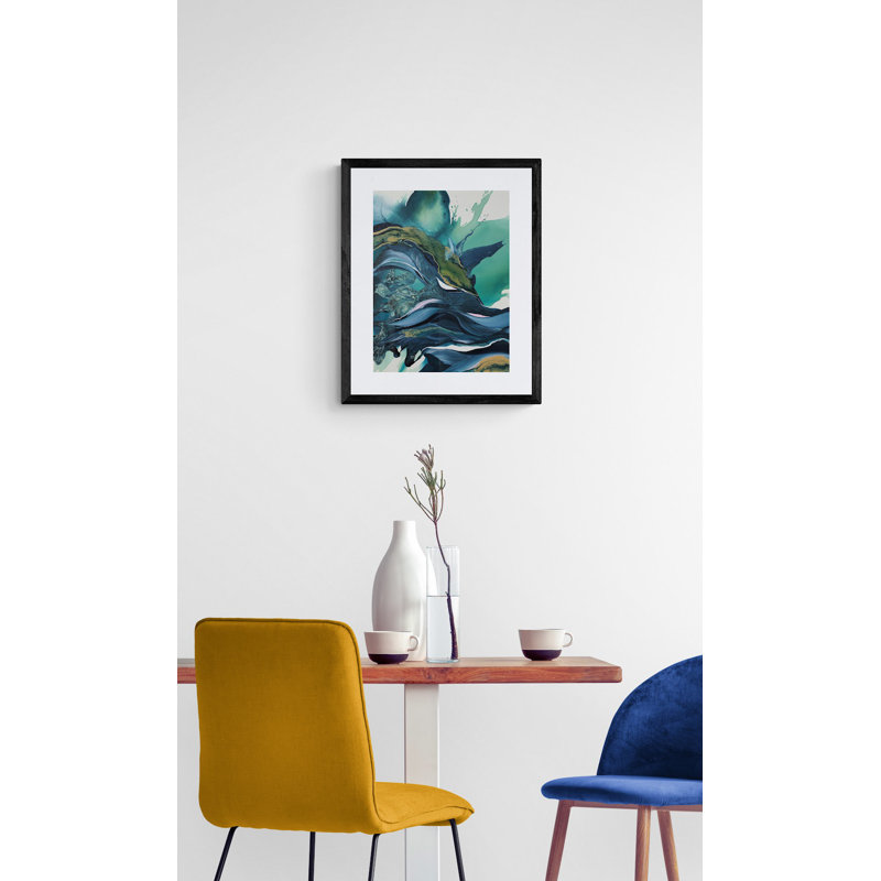 Origines par Novi Lim - Peinture, Papier avec cadre noir, H 21,2 po x l 17,2 po