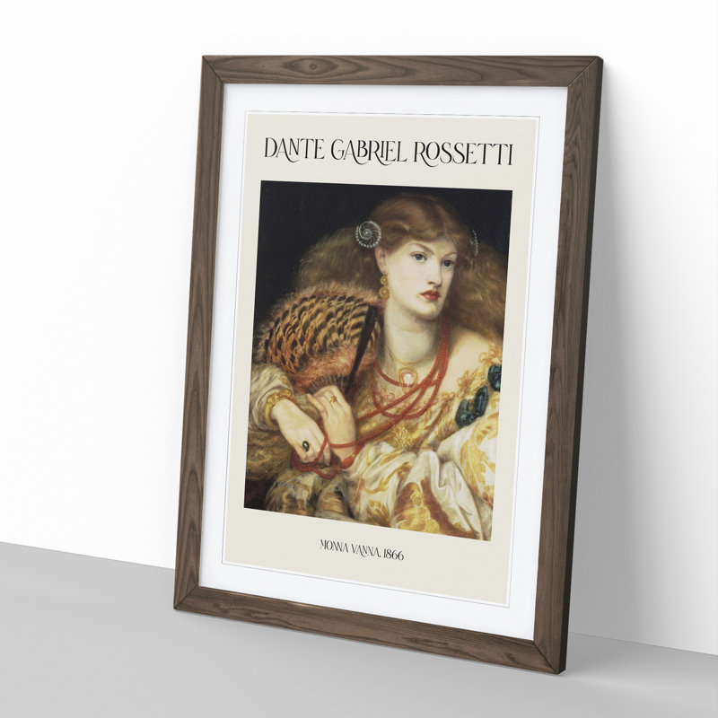 Monna Vanna by Dante Gabriel Rossetti - Picture Frame Painting, Walnut, 48cm H x 36cm W x 2cm D