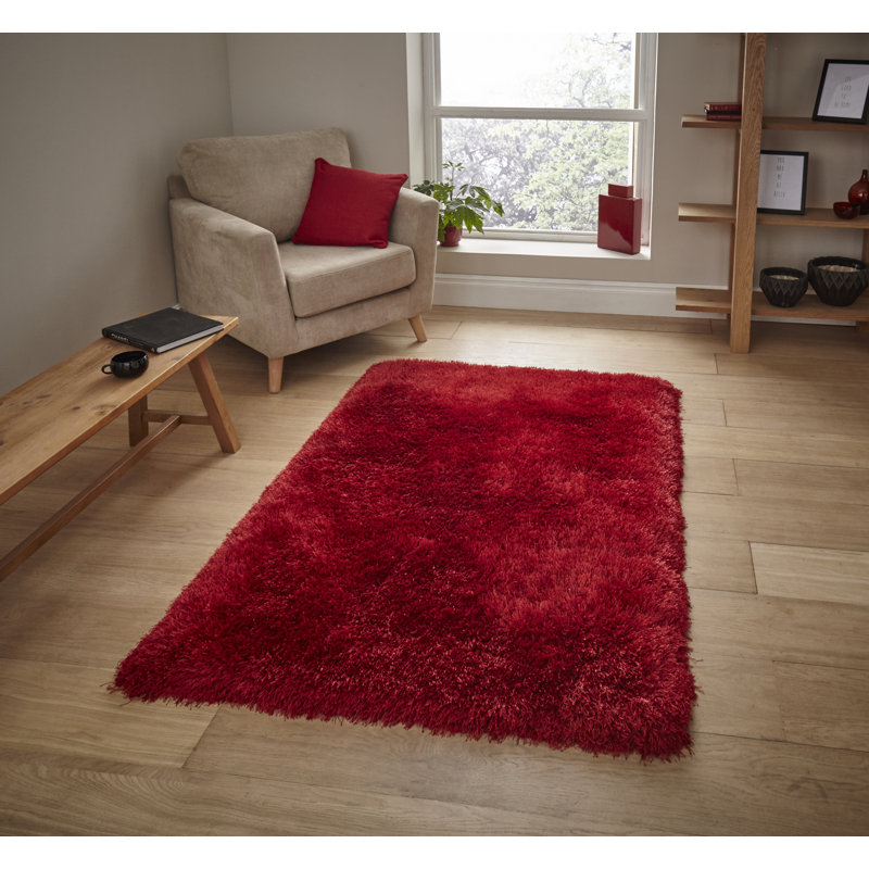 Hetzel area rug Hand Tufted Rectangle Red, Rectangle 80 x 150cm, Red
