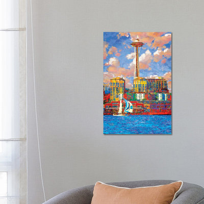 Sunny Seattle by Lisa Robinson - Wrapped Canvas Painting