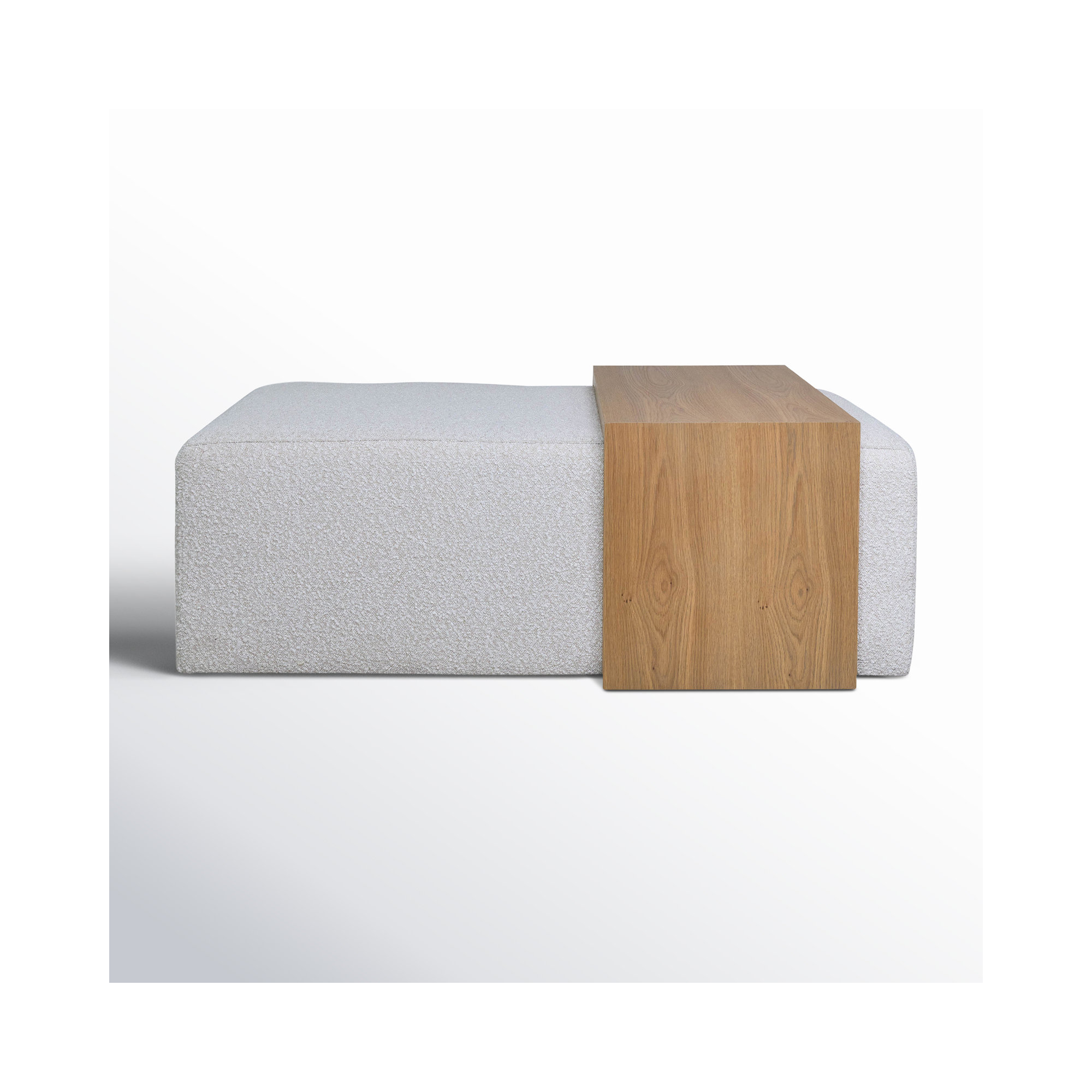Mylas 53" Ottoman With Oak Veneer Table