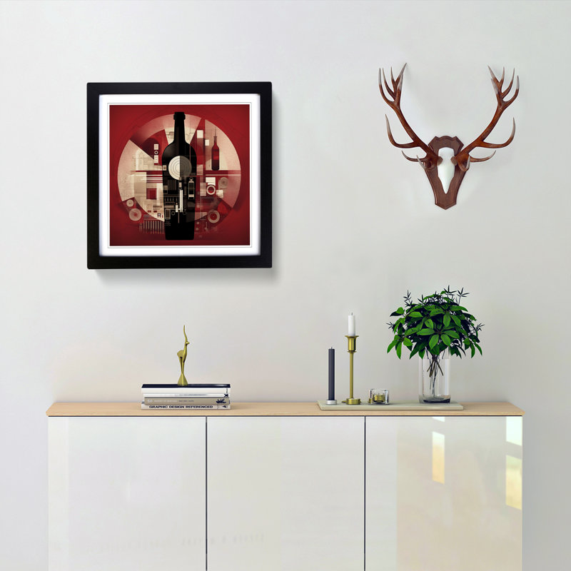 Wine Constructivism No.1 - Framed Print, Black