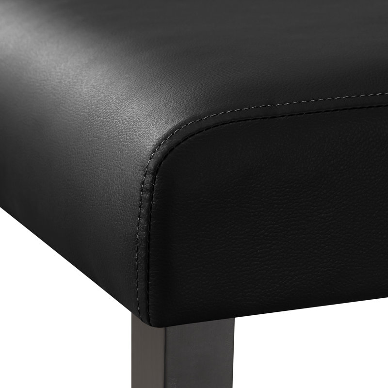 Modern Faux Leather Waterproof Upholstered Dining Chair, Black