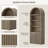 Cesiro 5-Tier Bookcase With 2 Fluted Doors And Adjustable Shelves-727501755-733504566