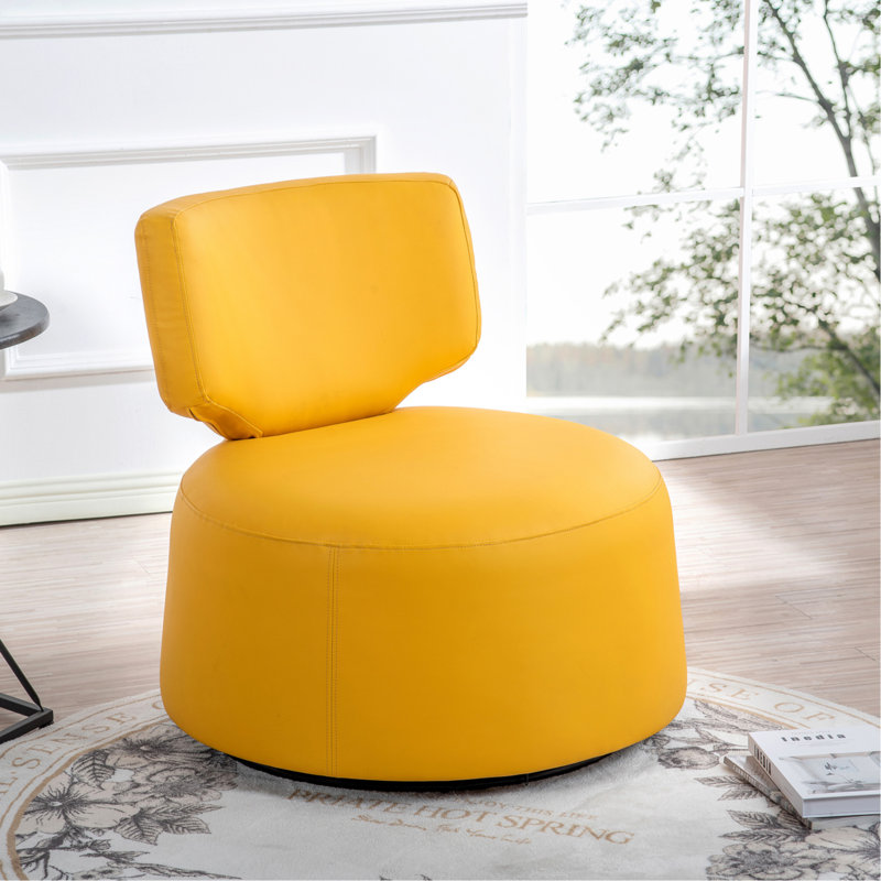 Chaise d'appoint l 29 po Dilen, Similicuir jaune