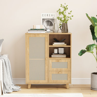 Rattan Accent Cabinet With Adjustable Shelves