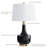 26'' Modern Ceramic And Solid Wood Table Lamp With USB Ports (Black) - MCM Modern Funky Accent Table Lamps For Bedroom Bedside/Nightstand, Living Room & Desk-1004441235