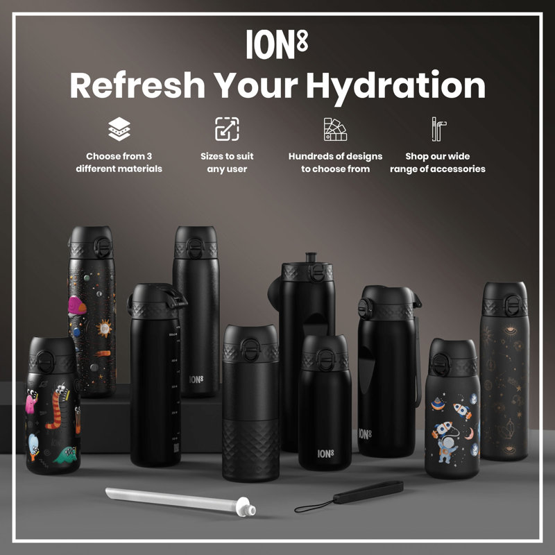 Ion8 Water Bottle, Black