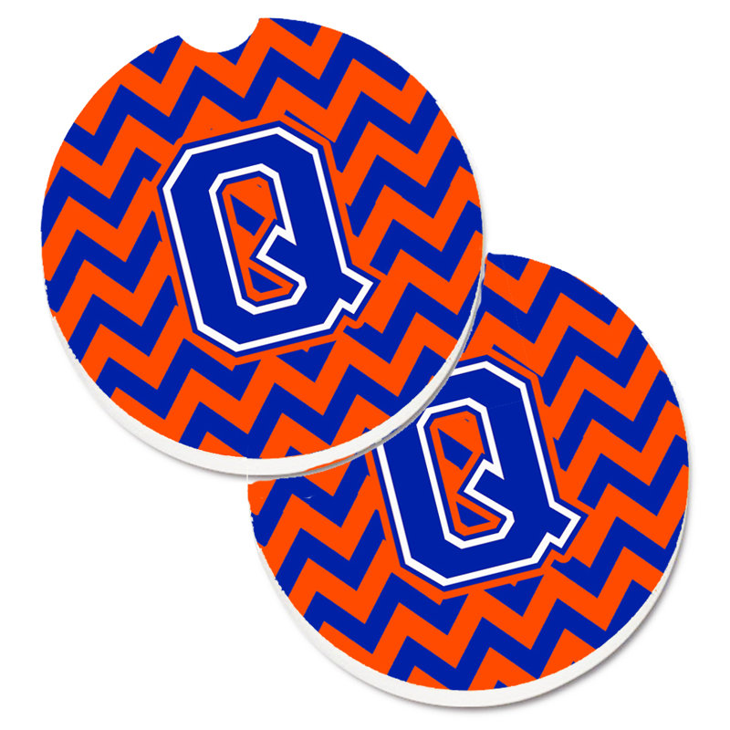 Sous-verre pour voiture, Q, Bleu / Orange