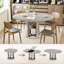 Table de salle à manger extensible de 44 pouces pour 4 à 8 personnes, plateau de table extensible avec panneau de fibres à densité moyenne résistant aux égratignures, table de cuisine moderne avec coulissement et rangement silencieux, conception peu encombrante pour la salle à manger et les réceptions, gris-1392935146