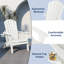 Chaise Adirondack pliante en PEHD avec porte-gobelet, blanc-1410749531