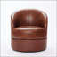 Fauteuil d'appoint pivotant en cuir à grain supérieur avec rotation à 360 °, design Mid-Century moderne pour le salon et le bureau-1105392381