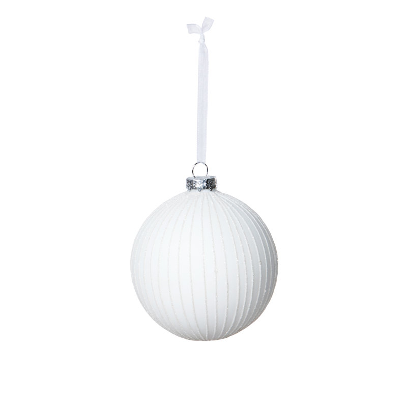 Nordic Noel 4.5'' Handmade Striped Glass Other Ball Ornament