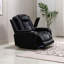 Ensemble de fauteuils inclinables électriques en cuir 2 pièces avec lumière DEL, chargeur sans fil, lampe de lecture et accoudoirs de rangement-1103367978