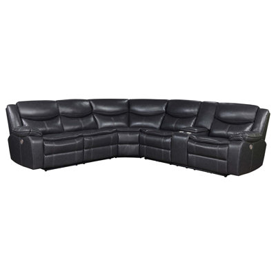 Power Reclining Sectional Sofa with Flip Top Console