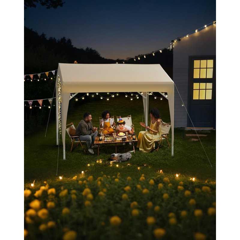 Auvent escamotable 10 x 10 pi, auvent extérieur portable avec cadre résistant à la rouille et auvent de protection UV imperméable, installation rapide, pour le camping, les fêtes et les marchés
