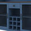 Armoire de cuisine 70,9 po bleu marine avec rangement pour bouteilles de vin, support en verre, tablettes réglables et éclairage à DEL pour le salon-133003339