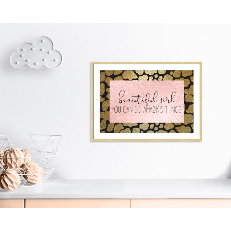 Impression sur papier Amazing Things, H 25,5 po x l 35,5 po x P 1,19 po, Encadré de boîte champagne