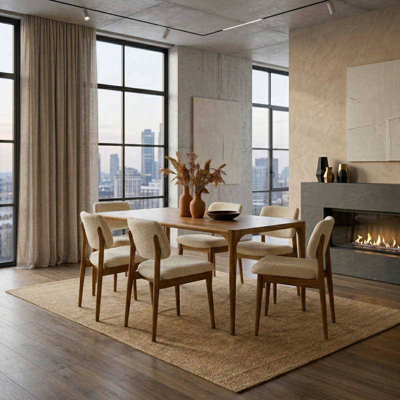 Table de salle à manger Oslo - Noyer massif - Design scandinave moderne