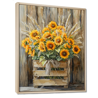 Harrell Sunflower And Wheat Bouquet At The Farm I - Sunflowers Wall Decor