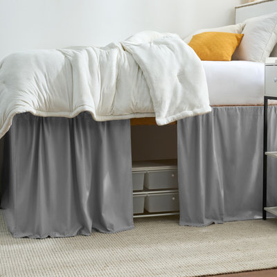 Ensemble de jupe de lit en coton 3 panneaux - blanc campagnard