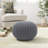 Jaipur Living Spectrum Pouf Textured Gray Round Pouf-1301148298