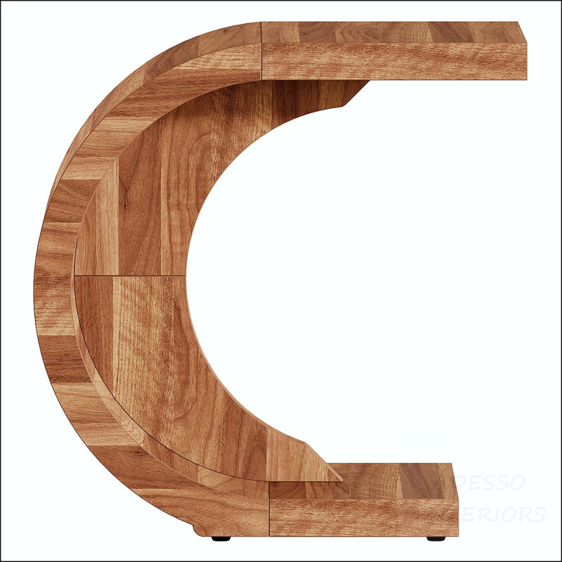 Table d'appoint en C en forme de C pour canapé et canapé