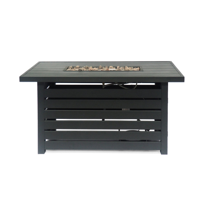 Rectangular Iron Fire Pit With 30,000btu And Covered Tank Storage - 24.23”h, Black, Simple Assembly Undertaking Protected Cover Steps