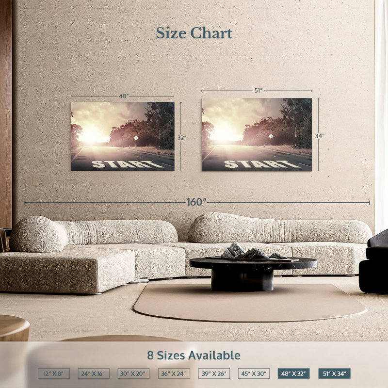 Tergel Start Road Typography, 34" H x 51" W