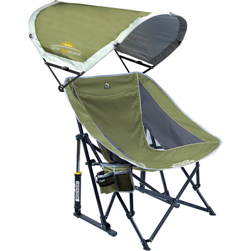 Chaise berçante d'extérieur avec parasol Pod Rocker, Vert