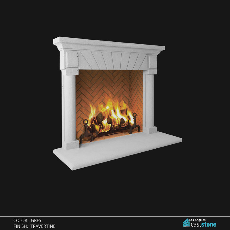 Borja Fireplace Surround, Travertine Gray