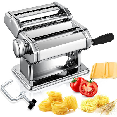 Machine à pâtes manuelle avec roulettes, pince de banc et coupe