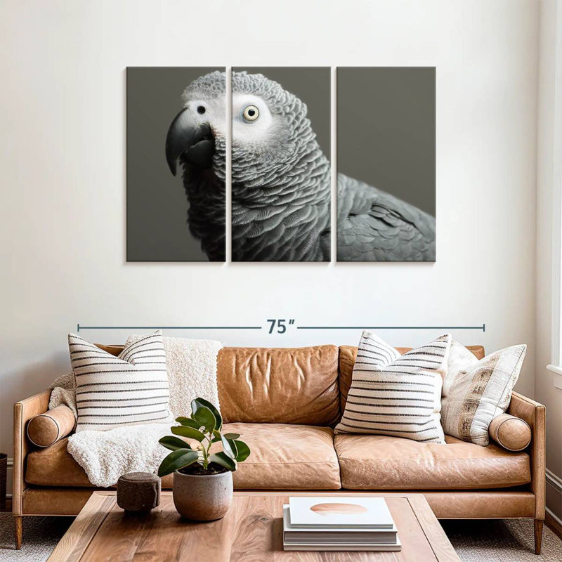 African Grey Parrot, 36" H x 57" W