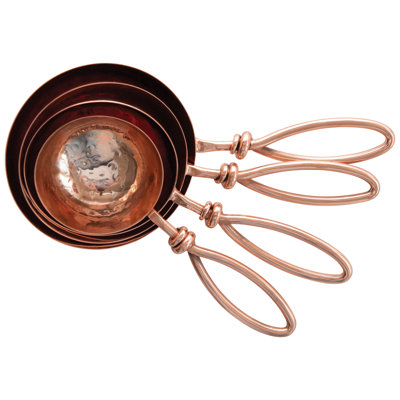 Pelles en acier inoxydable martelé avec attache en cuir (ensemble de 4 tailles)