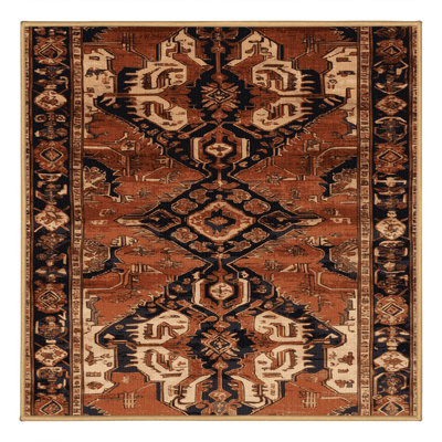 Machine Washable Turkish Brown Area Rug