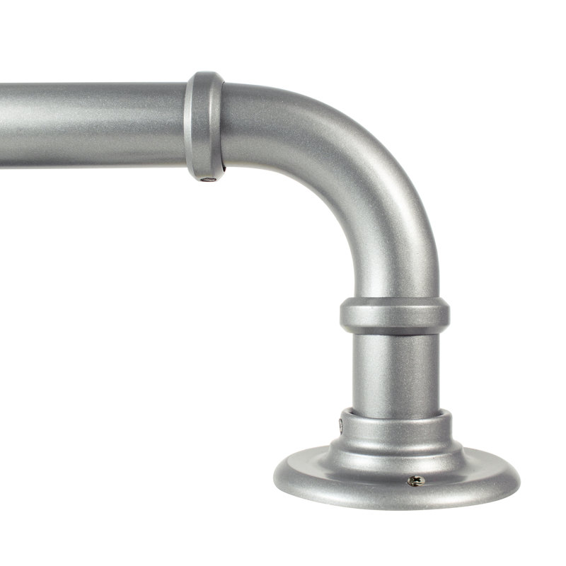 Tringle à rideaux simple réglable Tannille, H 2,5 po x l 144 po x P 4,5 po, Étain