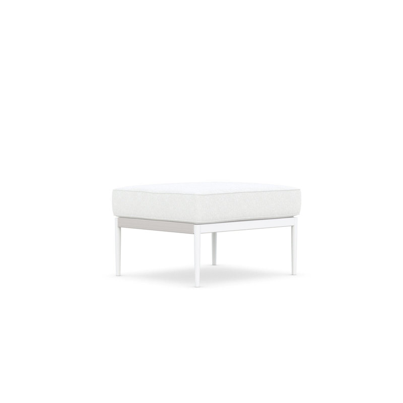 Catalina Outdoor Ottoman with Cushion, Matte White Frame/Cloud Cushion
